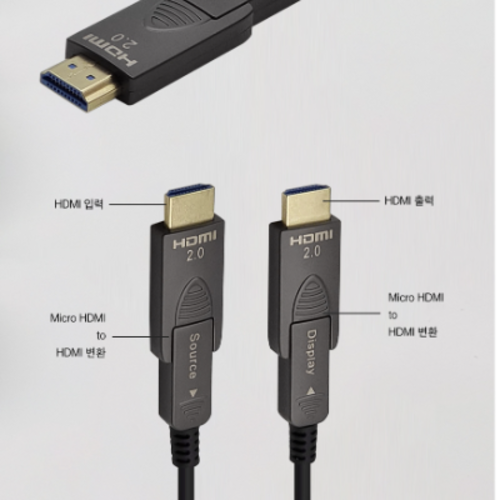 [LANSTAR] 랜스타 HDMI2.0 광 AOC 배관용 분리형 케이블 10m [길이선택]