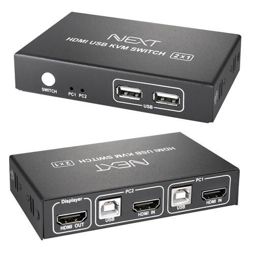 넥스트 NEXT-7102KVM-4K 2:1 USB HDMI KVM 스위치 무전원